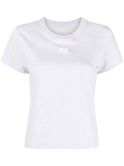 Shop Alexander Wang Logo Print T-shirt In Grey