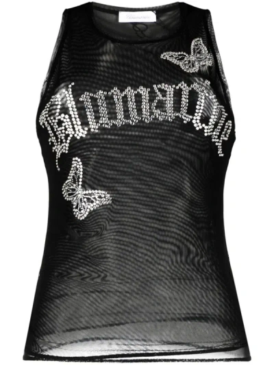 Shop Blumarine Mesh T-shirt In Black