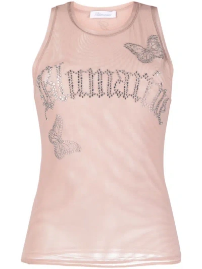 Shop Blumarine Mesh T-shirt In Pink