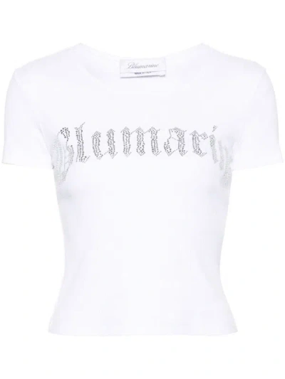Shop Blumarine T-shirt With Logo In White