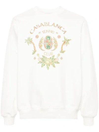 Shop Casablanca Logo Print Sweatshirt In White