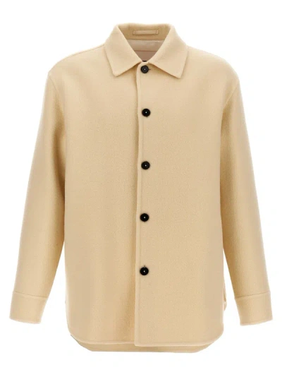 Shop Jil Sander Wool Coat Coats, Trench Coats In Beige