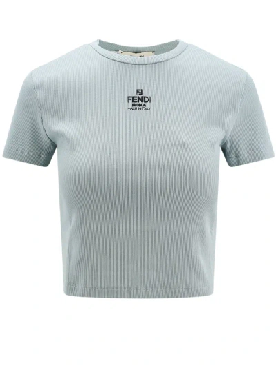 Shop Fendi Cotton T-shirt With Frontal Logo