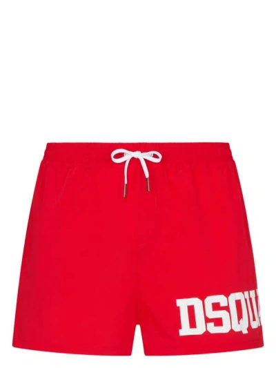 Shop Dsquared2 Swimsuit With Logo In Red