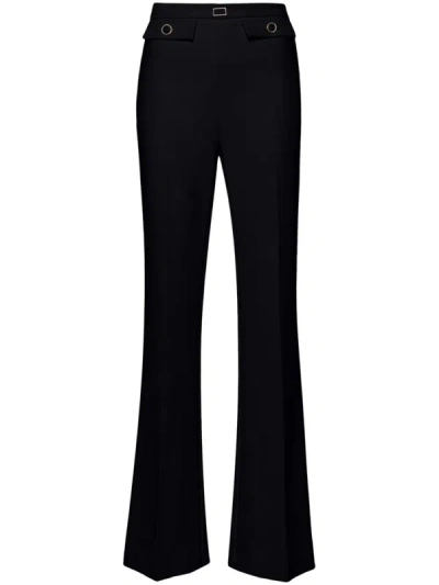 Shop Elisabetta Franchi Button Detail Trousers In Black