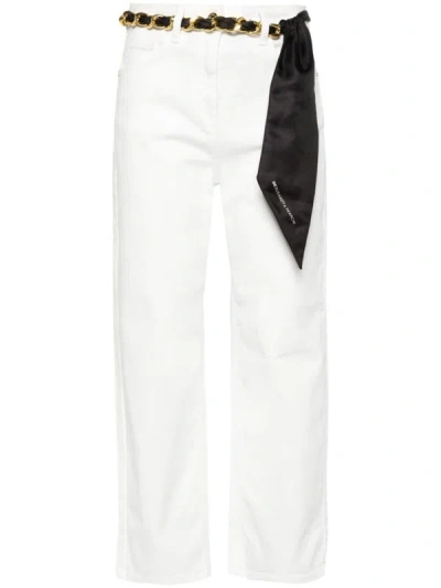 Shop Elisabetta Franchi Jeans With Belt In White