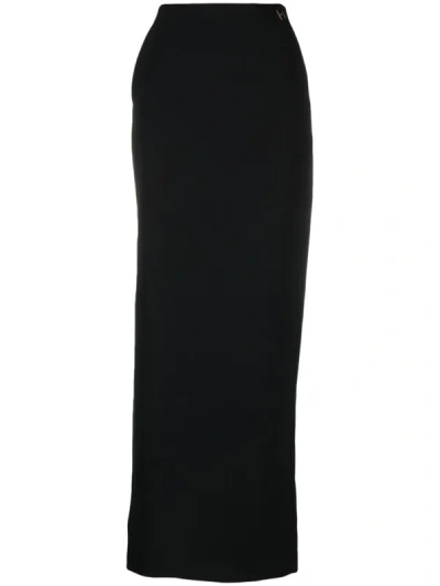 Shop Elisabetta Franchi Long Skirt In Black