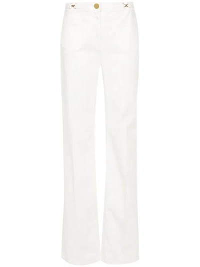 Shop Elisabetta Franchi Straight Leg Jeans In White