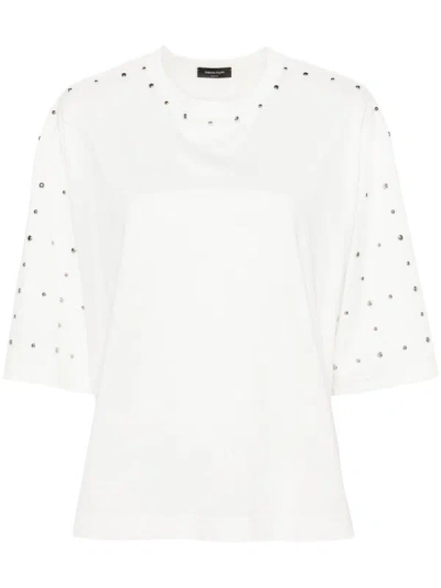Shop Fabiana Filippi T-shirt With Studs In White
