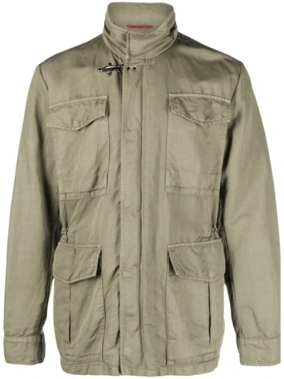 Shop Fay Jacket With Pockets In Green