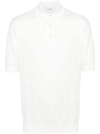 Shop Lardini Short Sleeve Polo Shirt In White