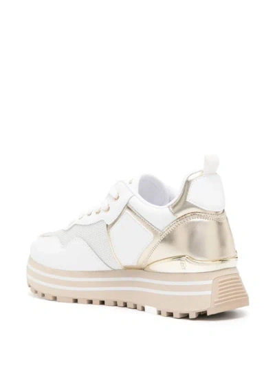 Shop Liu •jo Liu Jo Metallic Effect Sneakers In White