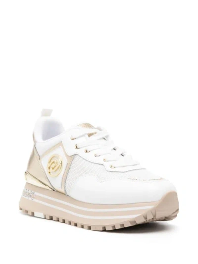 Shop Liu •jo Liu Jo Metallic Effect Sneakers In White