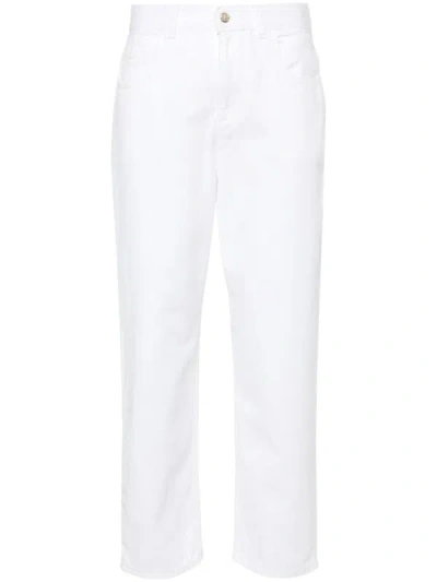 Shop Moncler High Waisted Jeans In White