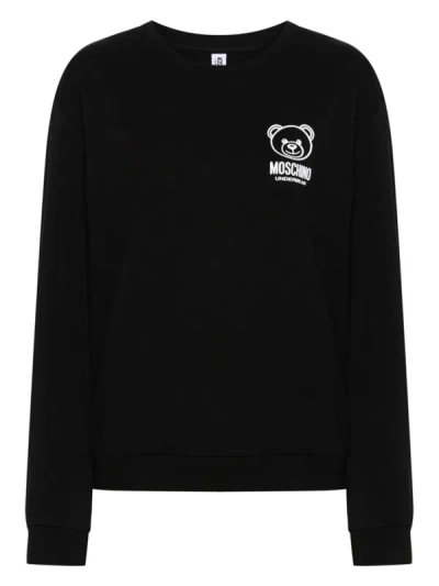 Shop Moschino Underwear Teddy Bear Motif Sweatshirt In Black