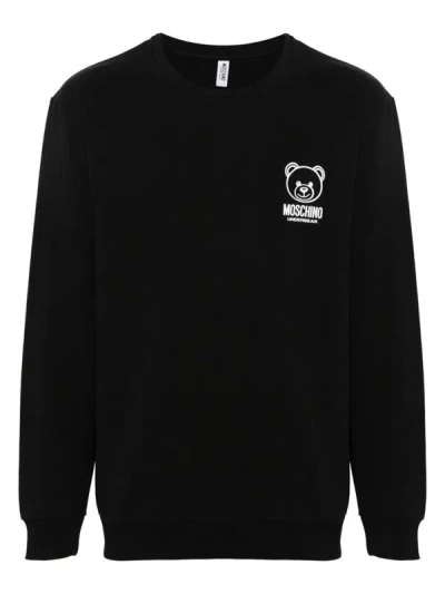 Shop Moschino Underwear Teddy Bear Motif Sweatshirt In Black