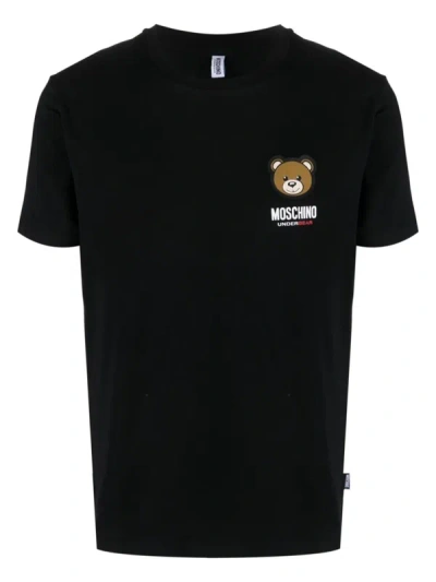 Shop Moschino Underwear Teddy Print T-shirt In Black