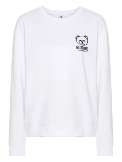 Shop Moschino Underwear Teddy Bear Motif Sweatshirt In White