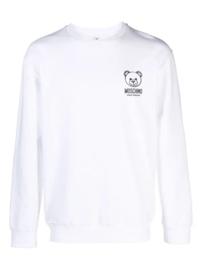 Shop Moschino Underwear Teddy Bear Print Sweatshirt In White