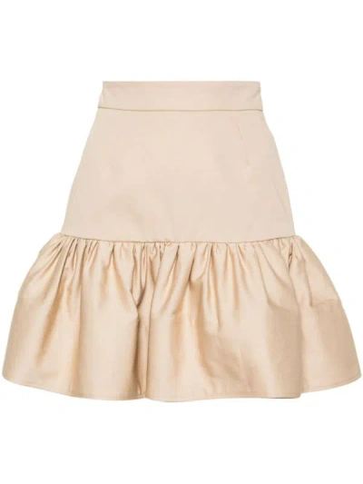 Shop Patou Skirt With Flounces In Beige