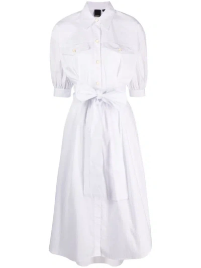 Shop Pinko Shirt Dress In White
