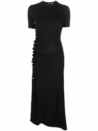 Shop Rabanne Pleated Dress In Black