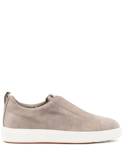 Shop Santoni 'slip-on' Sneakers In Grey