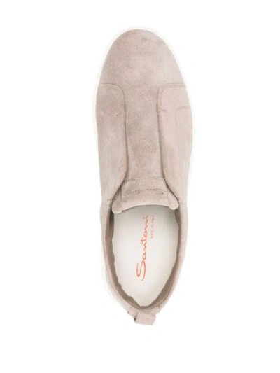 Shop Santoni 'slip-on' Sneakers In Grey