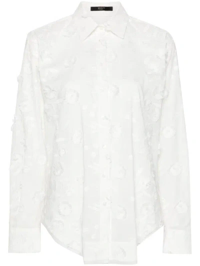 Shop Seventy Floral Embroidery Shirt In White
