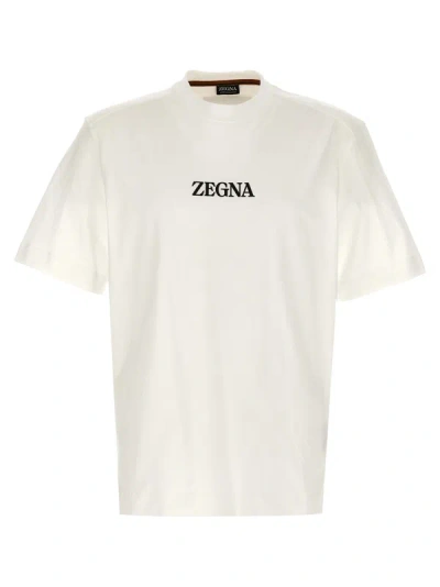 Shop Zegna Logo T-shirt White