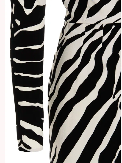 Shop Dolce & Gabbana Zebra Dresses White/black