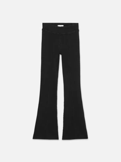 Shop Frame The Jetset Flare Pintuck Jeans In Black