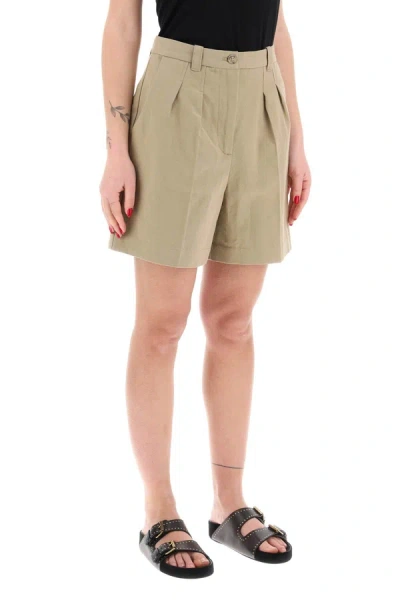 Shop Apc A.p.c. Cotton And Linen Nola Shorts For Women In Cream