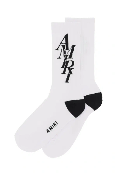 Shop Amiri Stack Logo Socks Men In Multicolor