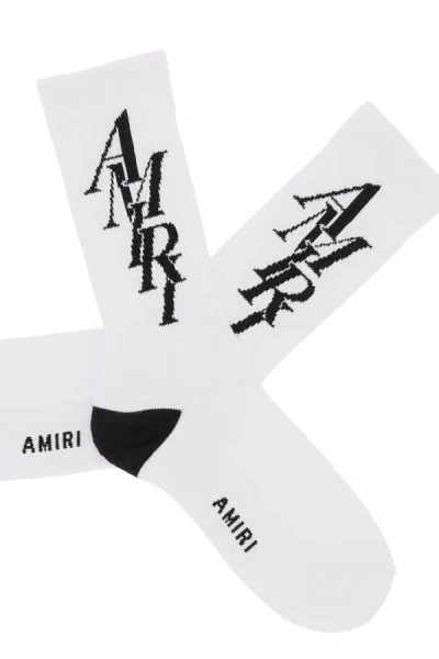 Shop Amiri Stack Logo Socks Men In Multicolor