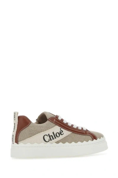 Shop Chloé Chloe Woman Multicolor Fabric And Leather Lauren Sneakers