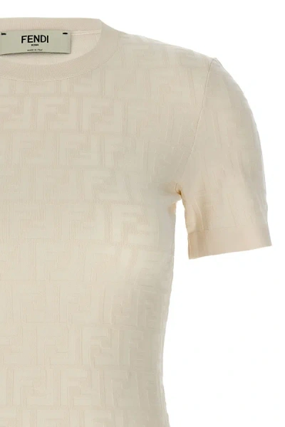 Shop Fendi Women 'ff' Sweater In White