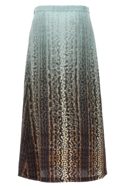 Shop Fendi Women Animal Print Skirt In Multicolor