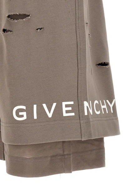 Shop Givenchy Men Destroyed Effect Bermuda Shorts In Gray