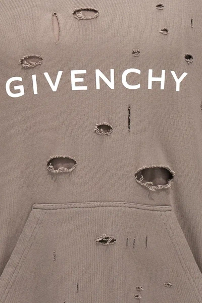 Shop Givenchy Men Logo Hoodie In Gray