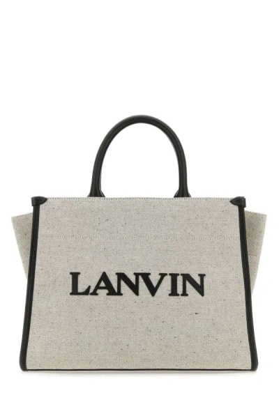 Shop Lanvin Woman Two-tone Canvas Small In & Out Shopping Bag In Multicolor