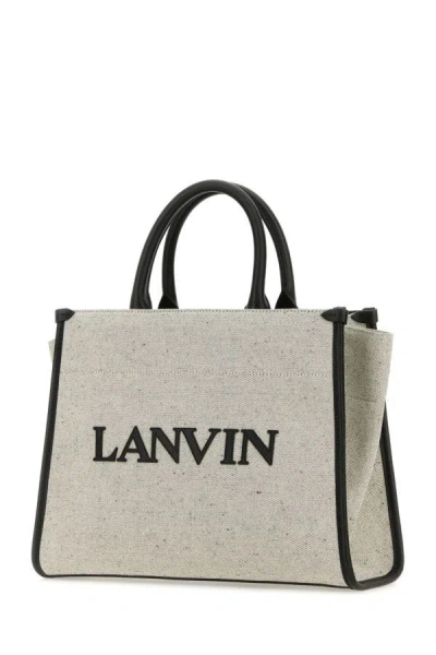 Shop Lanvin Woman Two-tone Canvas Small In & Out Shopping Bag In Multicolor