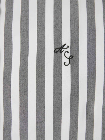 Shop Acne Studios Striped Shirt In Blanc I Negre