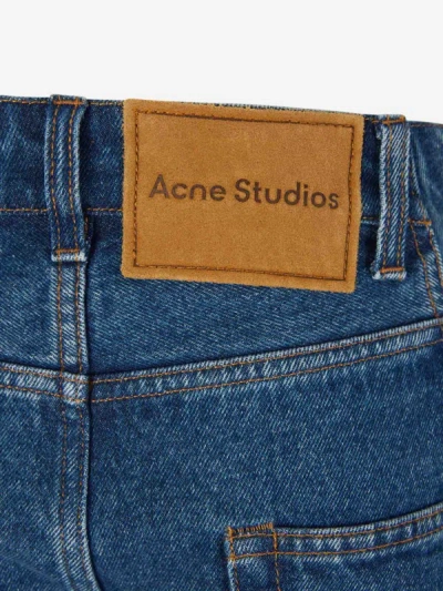 Shop Acne Studios Wide Leg Biker Jeans In Embroidered Details