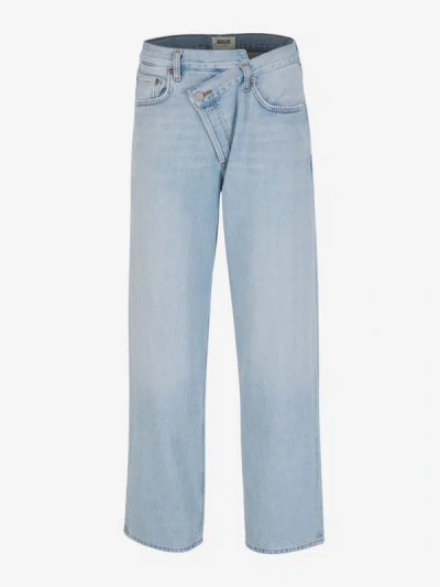 Shop Agolde Criss Cross Cotton Jeans In Blau Denim