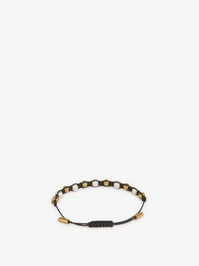 Shop Alexander Mcqueen Black Friendship Bracelet In Adjustable Closure