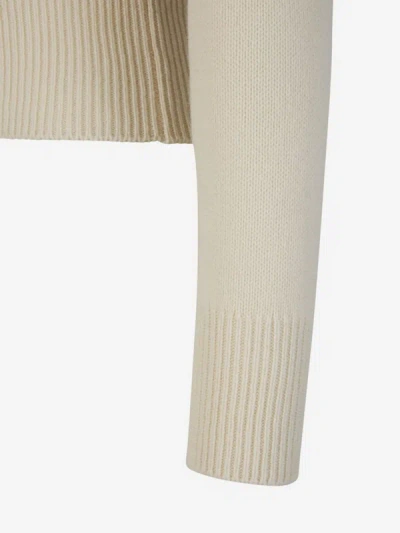 Alexander Mcqueen Wool And Casmere Sweater In Ivori