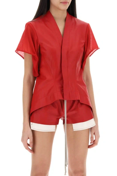 Shop Rick Owens Jacket By Tommy V In Leather Women In Red