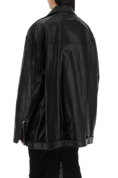 Shop Rick Owens Jumbo Luke Stooges Leather Jacket Women In Black