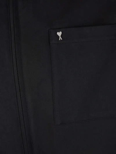 Shop Ami Alexandre Mattiussi Ami Paris Logo Bomber Jacket In Negre